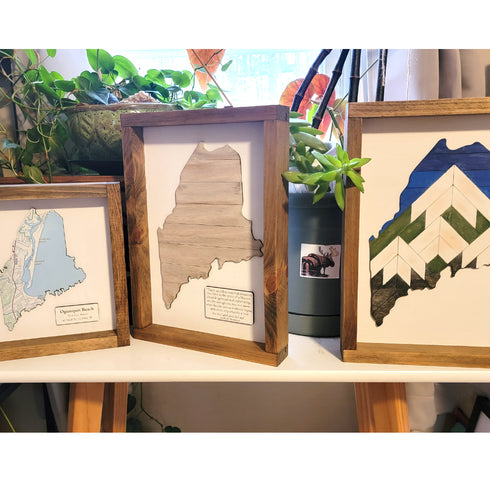 Maine Mountain Sign | Maine 3D Sign | Maine Wood Sign